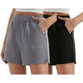 thumbnail image 2 of frariair Women's Value Pack Stretch Knit Sleep Shorts Loose Fit Breathable Lounge Elastic Waist Comfort Home Wear Set Brown, 2 of 5