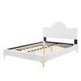 thumbnail image 5 of Platform Bed Frame, Twin Size, White, Velvet, Modern Contemporary, Bedroom Master Guest Suite Room, 5 of 10