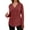 Wine, variant on Women's Striped Brushed Hooded Sweater Fashion V-Neck Drawstring Pullover Tops Solid Long Sleeve hoodies Casual Tunic Top Fall Winter Clothes