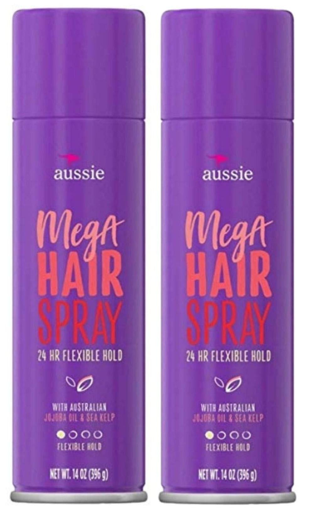 Aussie Hairspray Mega 14 Ounce 24 Hour Flexible Hold (2 Pack)