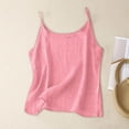 thumbnail image 3 of Blusa Cltopsku Summer 100% lino rosa brillante para mujer, 3 of 6