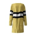 thumbnail image 6 of ZQUUVOU Women's Long Sweater Coat Cardigan Winter Striped Casual Long Sleeve Pocket Cardigan Blouse Tops Yellow, 6 of 8