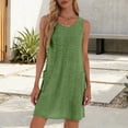 thumbnail image 2 of JIAYUE Women's Dress Above Knee Casual Bodycon Slim Fit Sleeveless Round Neck Summer Party Clubwear Elegant Stretchy Solid Color Tunic Classic Female Dresses, 2 of 4