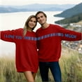thumbnail image 2 of Womens Sweatshirts Valentine's Day Long Sleeved Hoodless Pullover Casual Printed Sweatshirt, 2 of 8
