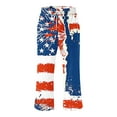 thumbnail image 4 of Cavosen Independence Day Womens Lounge Pants Straight Leg American Flag Capri Pants Elastic Waist Patriotic Sweatpants with Pockets Drawstring Baggy Summer Palazzo Trousers L, 4 of 4