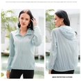 thumbnail image 2 of Women's Sun Protection Hoodie UPF 40+ Long Sleeve Coat Lightweight Breathable Hiking Running(Blue), 2 of 8