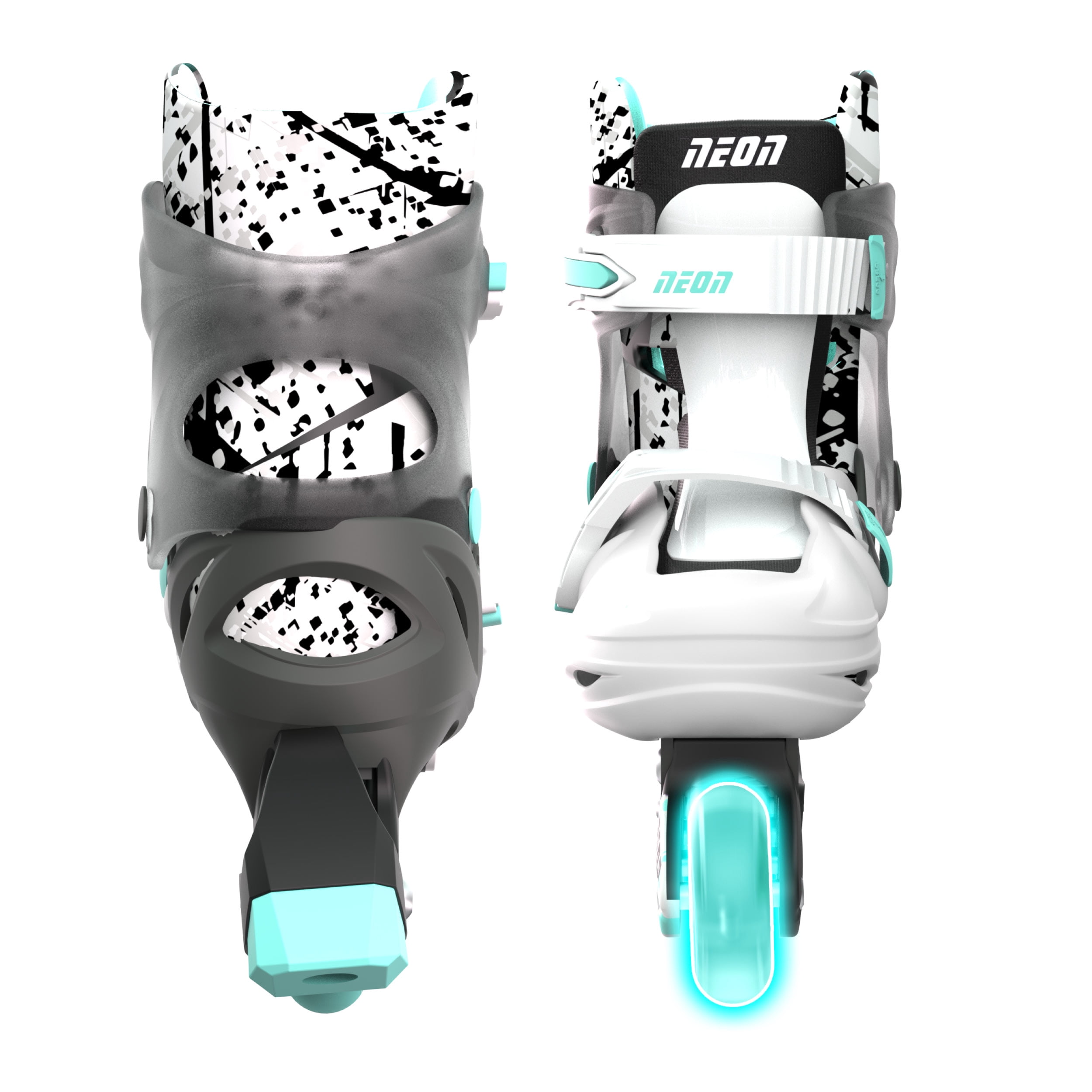 Yvolution Neon Kids Roller Skates Inline Size 3-6, One Pair, Skates for Boys and Girls, Gray