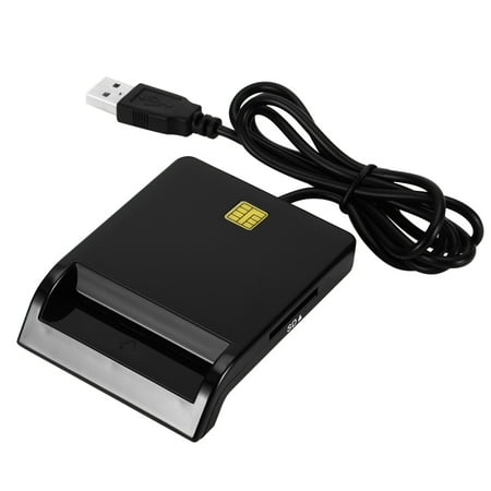 Image of Universal Portable USB Smart Reader for Bank Tax ID CAC DNIE ATM IC SIM Reader for Phone and Tablet (Black)