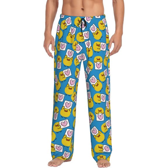 Saiise Lovely Duck Print Mens Pajama Pants for Men,Mens Lounge Pants,Funny Gifts for Men,Men's Pajama Bottoms-Small