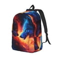 thumbnail image 2 of Yiaed Red And Blue Fire Wolf Print Backpack, Premium Laptop Backpack, Travel Backpack for Women, Lightweight Backpacks, Comfortable Back Pack-Medium, 2 of 5