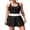 Black, variant on Charmo Womens Two Piece Tennis Skirt Sets Built-in Shirts and 4 Pockets