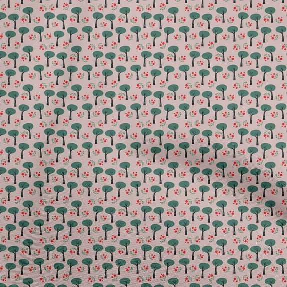 oneOone Cotton Poplin Teal Green Fabric Tree Dress Material Fabric Print Fabric By The Yard 42 Inch Wide