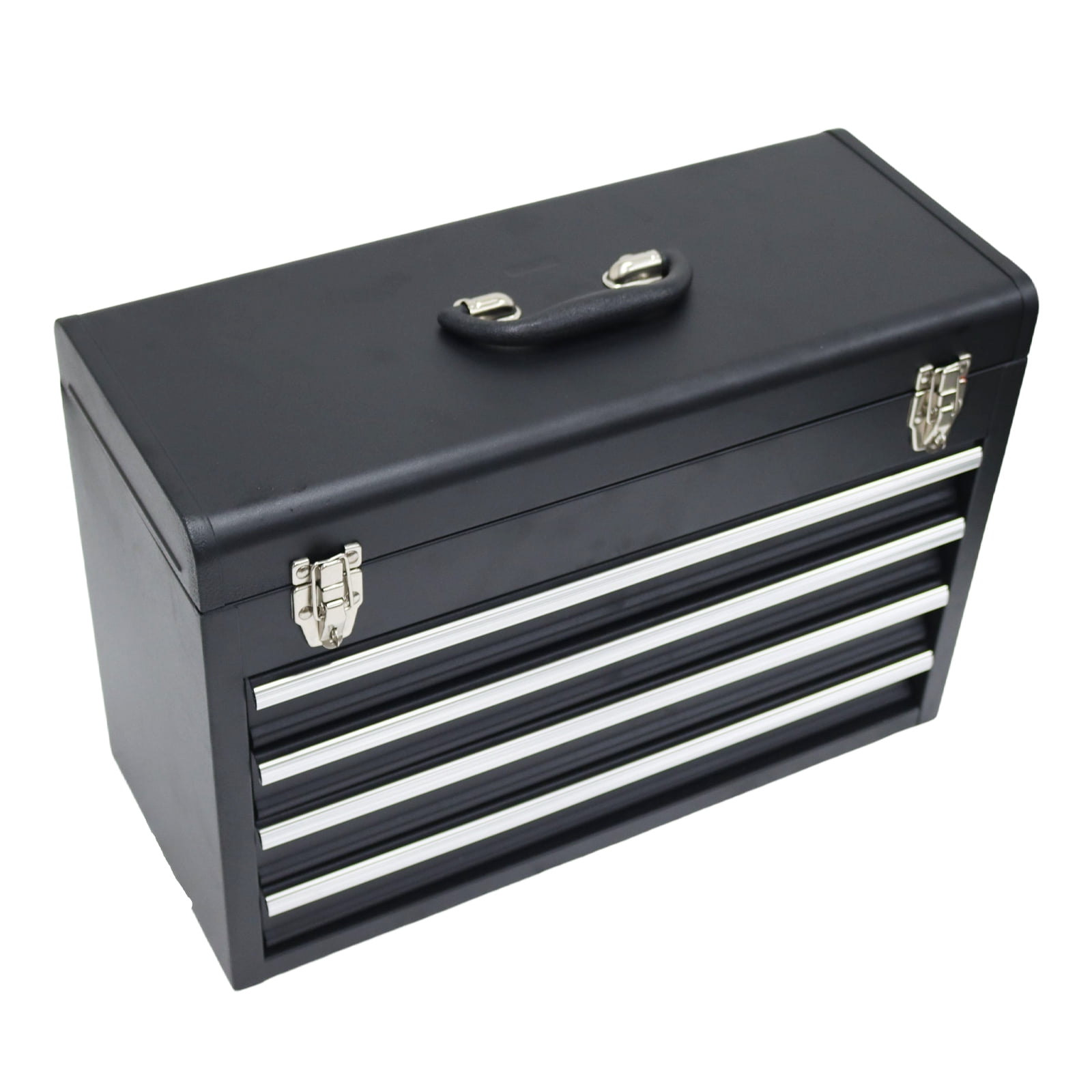 Multi-function 4 Drawers Tool Box Portable 4 Drawers Tool Box Storage Cabinet Tool Storage Box Black