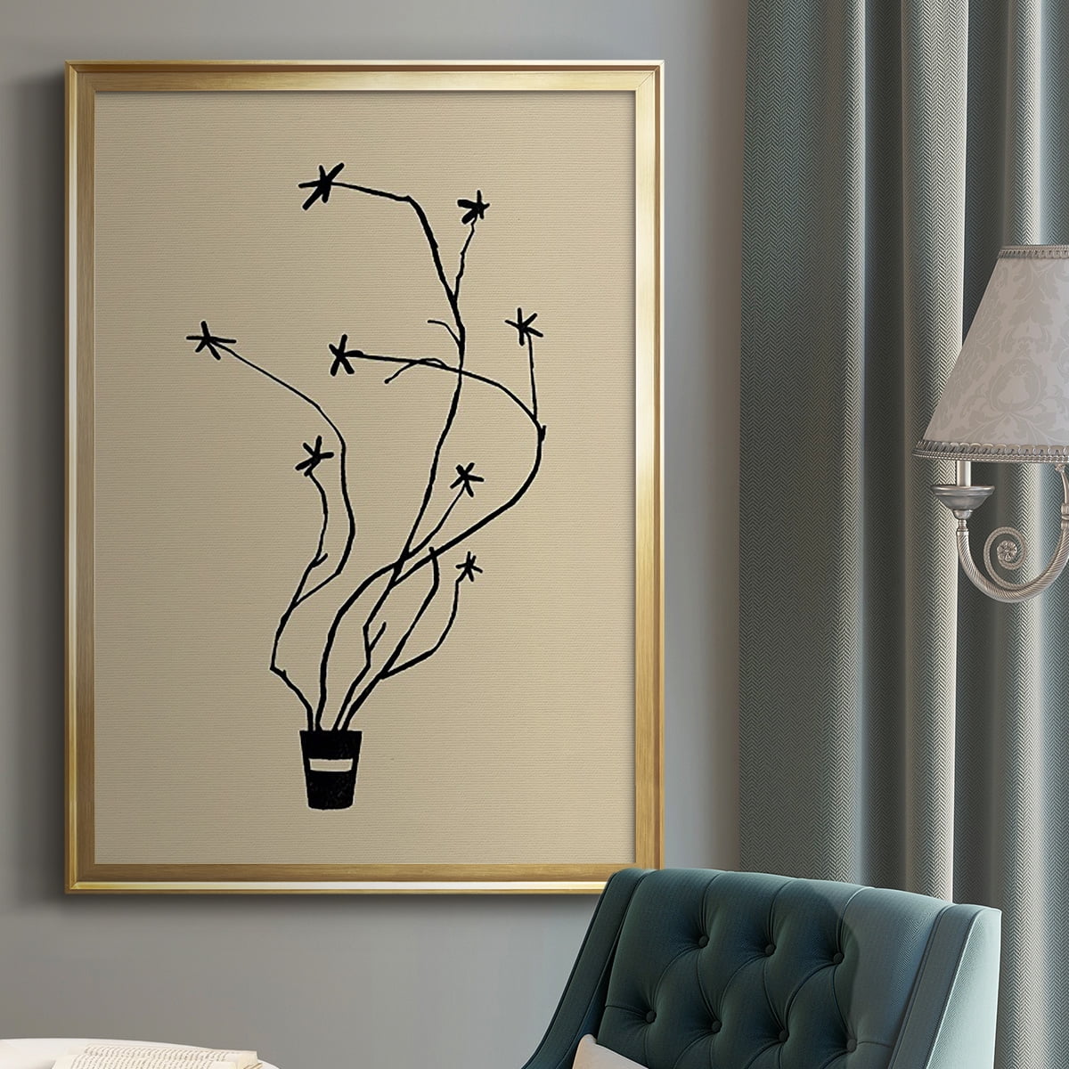 Spring Sprig Vase I Premium Framed Print - Ready to Hang