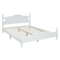 thumbnail image 5 of Harper & Bright Designs Queen Size Wood Platform Bed Frame, Retro Style Platform Bed with Wooden Slat Support, White, 5 of 9