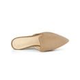 thumbnail image 4 of BLISSFUL STEP Women's Casual Pointy Toe Flat Slides Mules Shoes Camel 6, 4 of 7