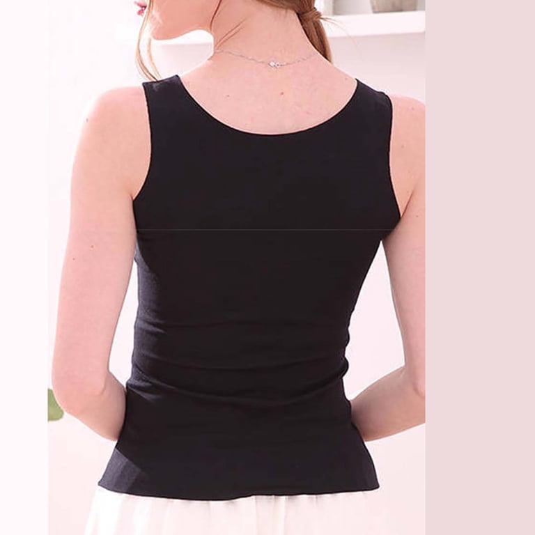 DDAPJ Pyju Tank Tops For Women With Built In Bra Loose Fit Scoop Neck Sleeveless Tees Summer Casual Camisole Solid Basic Undershirts Holiday Sales Dark Gray Xxxx