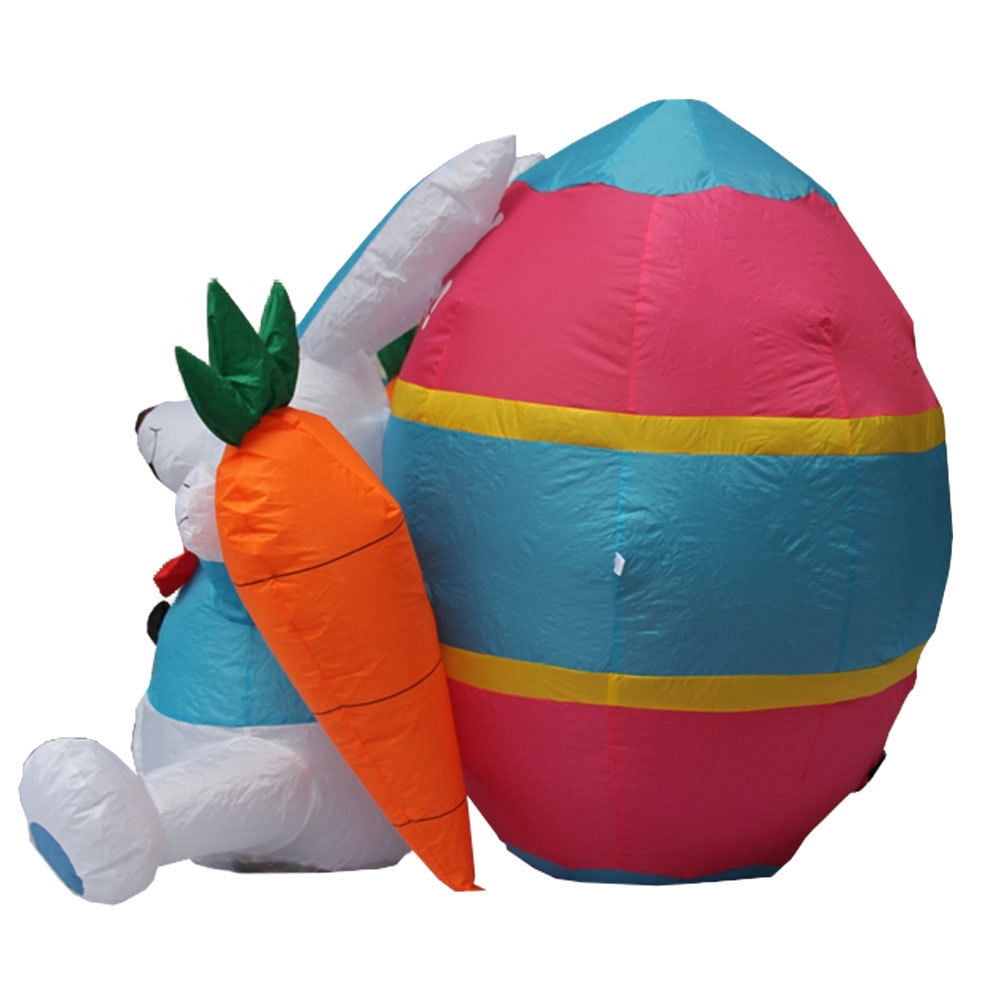 Impact Canopy Inflatable Outdoor Easter Decoration, Easter Bunny, Egg, and Carrots, 4 Feet Tall