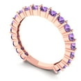 thumbnail image 2 of 1.2 ctw Wedding Band for Women - 14K Rose Gold Simulated Alexandrite Stackable Eternity Ring, 2 of 6