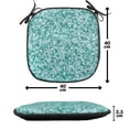 thumbnail image 4 of Teal Chair Seating Cushion Set of 12, Triangle Mosaic with Polygon Shapes with Shadows Effect Illustration Print, Seat Pads for Office with Anti-slip Backing, 16"x16", Teal Green, by Ambesonne, 4 of 7