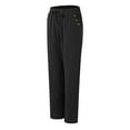 thumbnail image 5 of vigerkar Women's Cotton Linen Casual Pants Elastic Waisted Drawstring Pockets with Palazzo Trousers Business Pants Black, L, 5 of 6