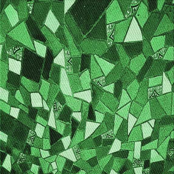 Ahgly Company Machine Washable Indoor Square Transitional Deep Emerald Green Area Rugs, 8' Square