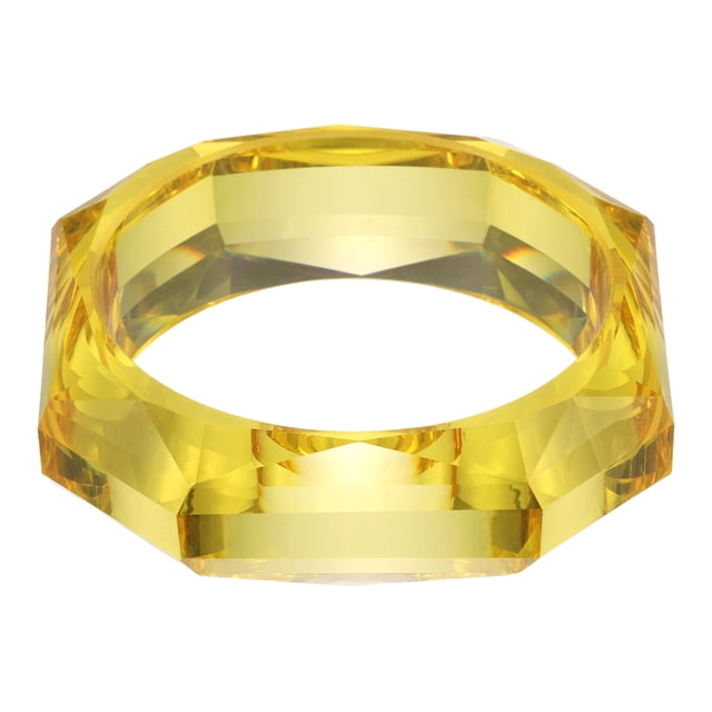 Brazalete de resina acrílica chunky amarillo transparente Uxcell para mujeres, brazalete de placa de acetato geométrico, brazalete vintage de muñeca, joyería de declaración colorida