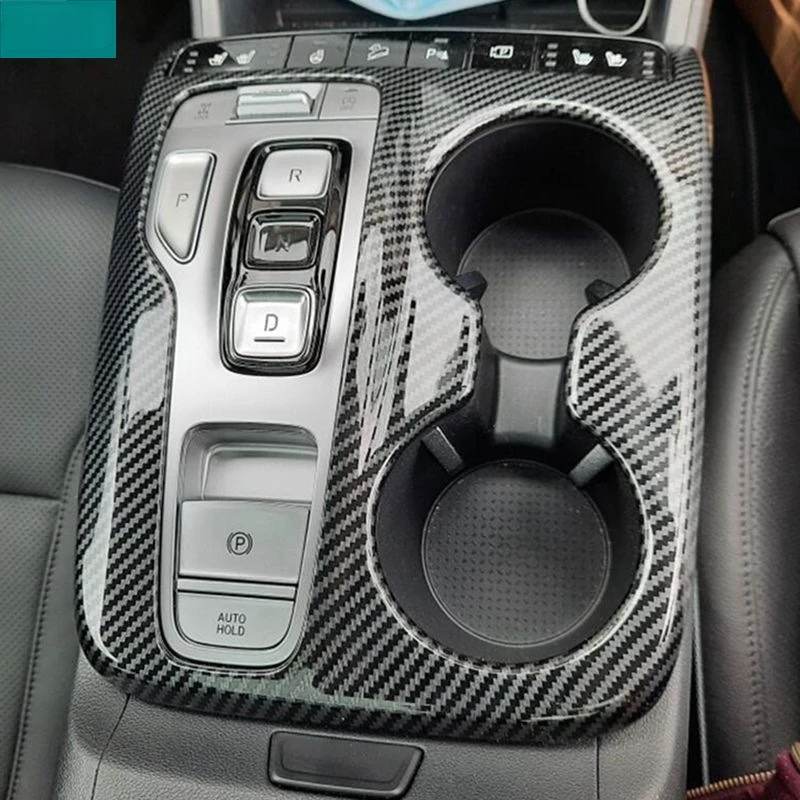 Car Central Control Gear Shift Box Panel Cover Trim ABS Carbon Fiber Wood Grain Matte For Hyundai Tucson NX4 2021-2023