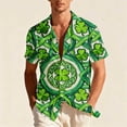 thumbnail image 2 of Awdenio Men's Shirts St Patricks Day Shirts Clover St Pattys Day Funny Hat Dwarf Green Printed Short Sleeve Button Down Shirt, 2 of 8