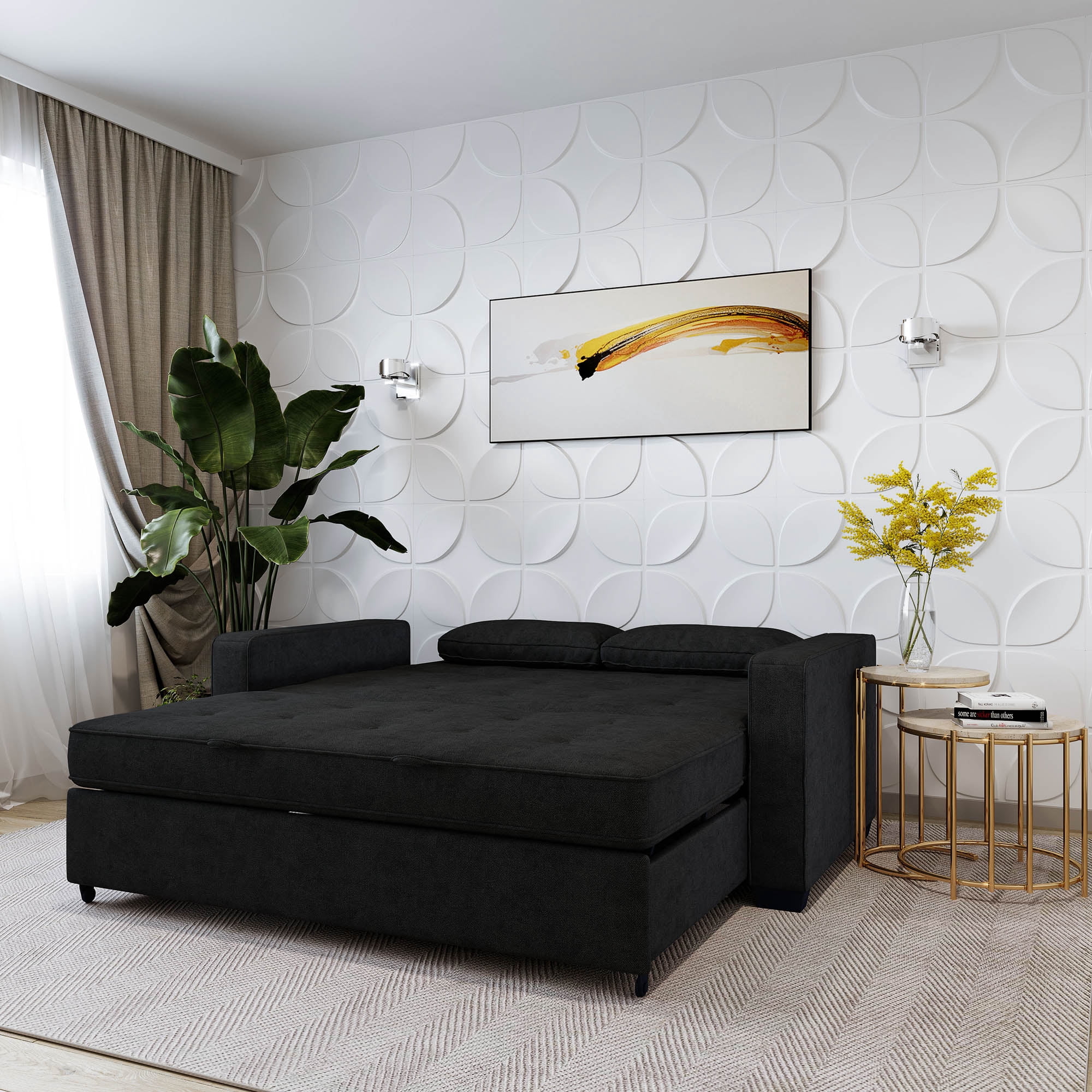 Serta Ainsley Sofa Sleeper, Charcoal Gray Fabric