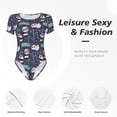 thumbnail image 5 of Lsque Bamboo Panda Women's Crew Neck Short Sleeve Bodysuit Basic T Shirts Tops Onesie Adult Cute Pajama-Small, 5 of 8