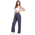 thumbnail image 5 of Hanerdun Womens Yoga Pants Wide Leg Workout Leggings High Waist Bottoms with Pockets Activewear Gray L, 5 of 9