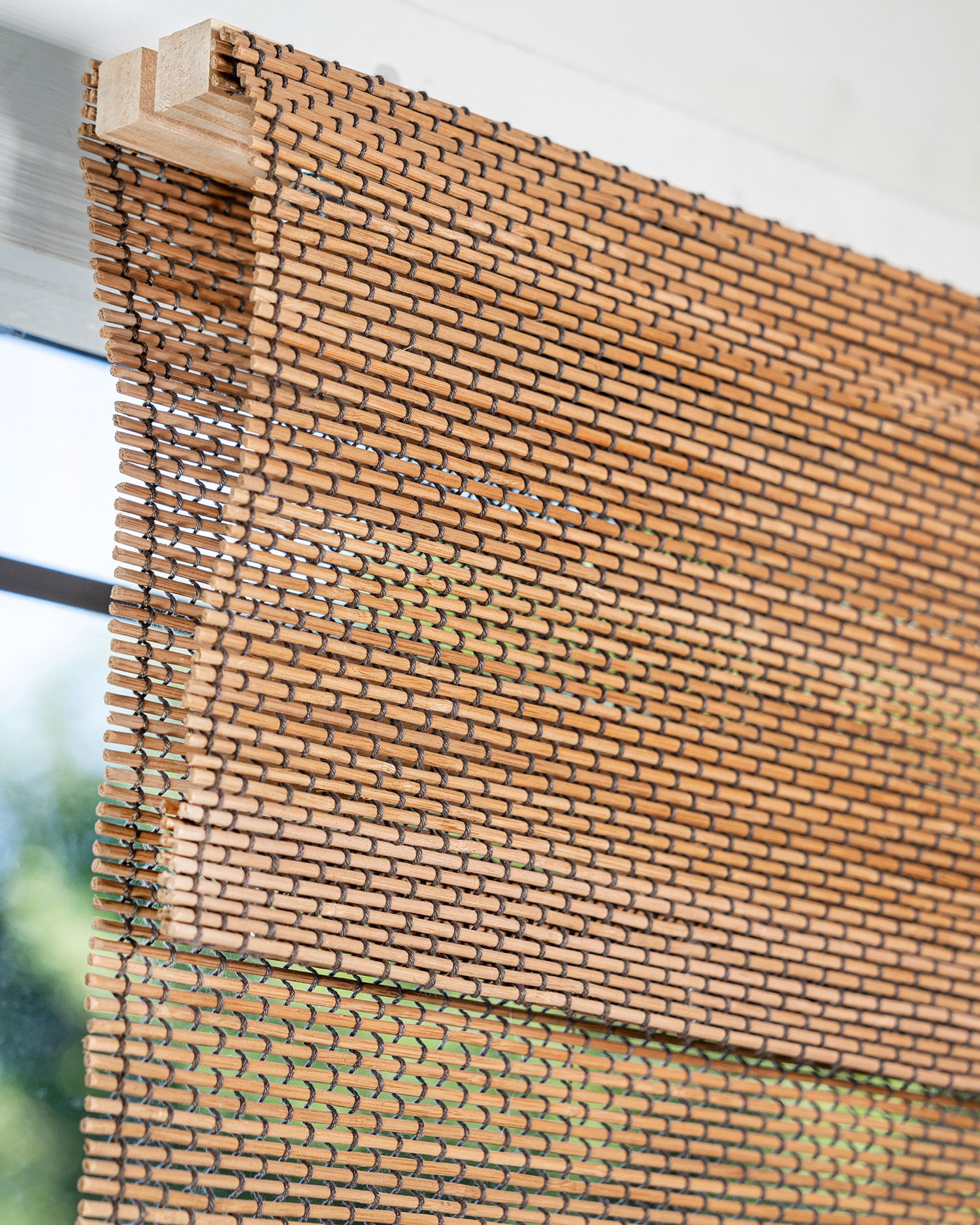 Chicology 39"W x 64"H Acorn Cordless Bamboo Shades, Natural Woven Wood, Light Filtering, Safe for Kids & Pets