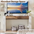 thumbnail image 3 of OKD Modern Entryway Console Table, Wooden Sofa Table with 2 Large Drawers，Entryway Table for Living Room, Hallway, Antique White, 3 of 7