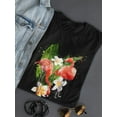 thumbnail image 3 of Two Flamingos With White Flowers T-Shirt Women -Image by Shutterstock, Female x-Large, 3 of 4