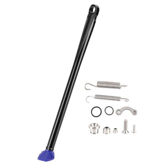 Accesorio de soporte lateral de aleación de aluminio CNC apto para Husqvarna FE 250 FE 350 TE 125, varilla negra, pie azul