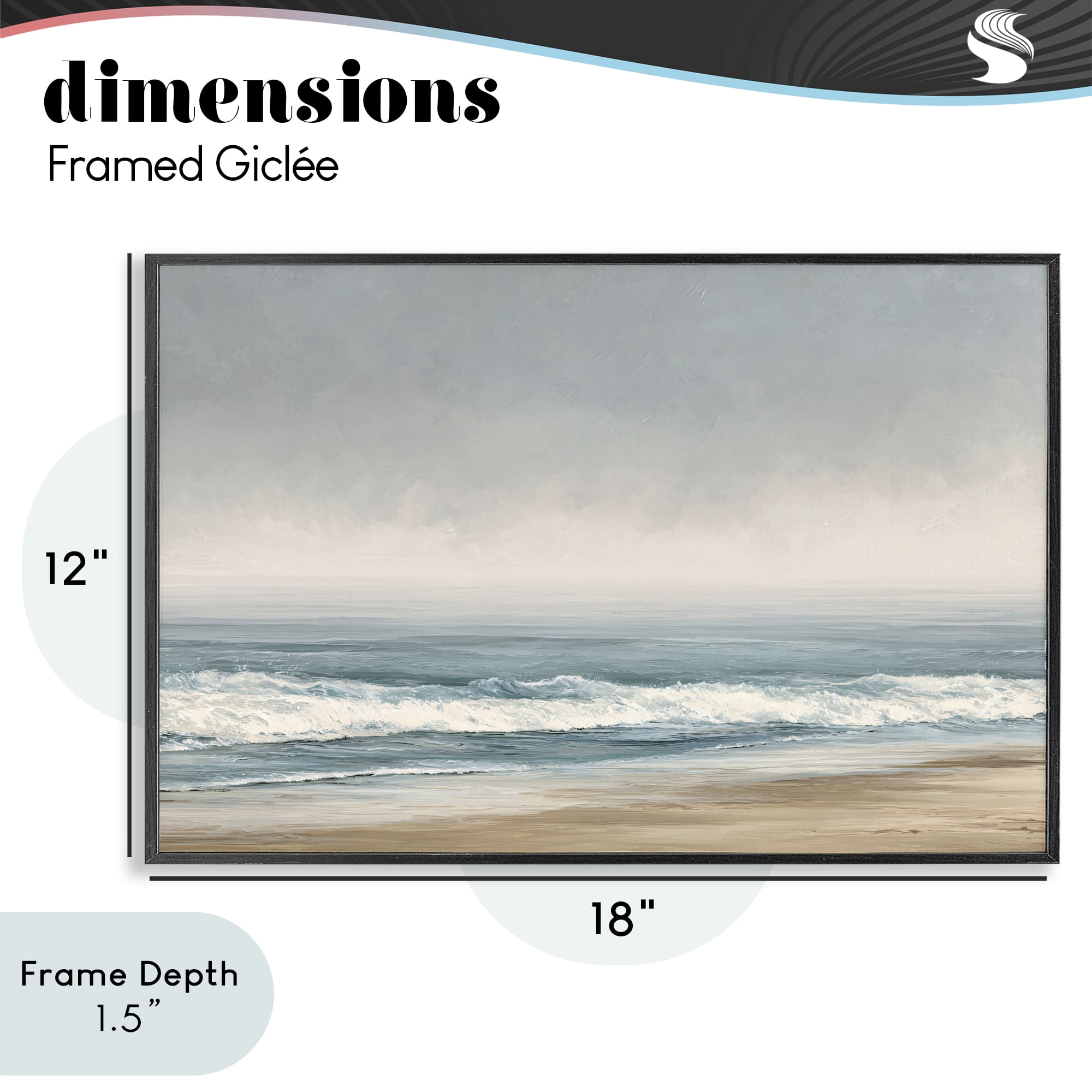 Stupell Industries Tranquil Mist Beachscape Black Framed Giclee Art, design by Jacky Ngan