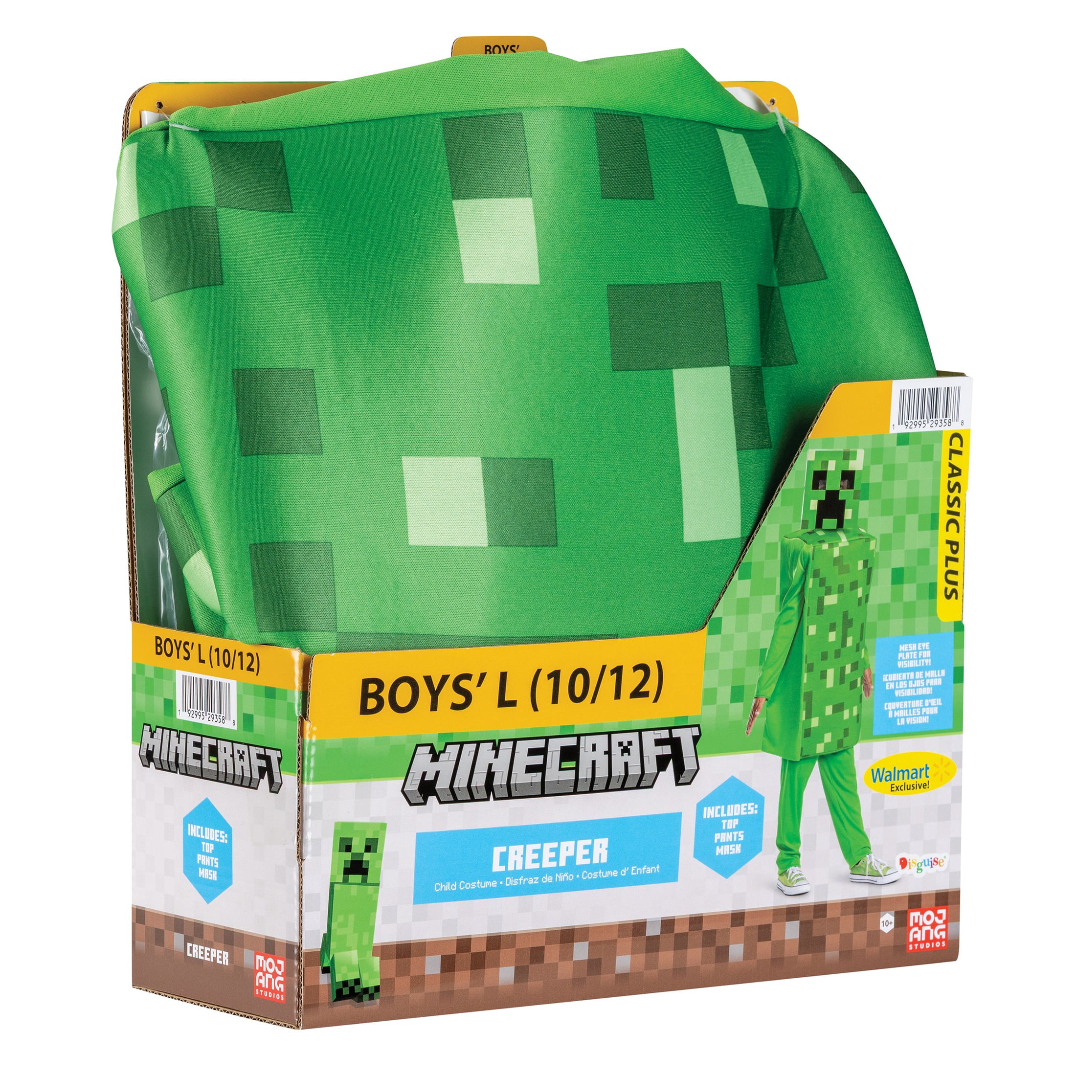 Minecraft Creeper Halloween Costume for Children, Boys Size L (10/12), by Disguise
