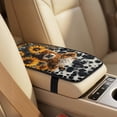 thumbnail image 4 of Xoenoiee Highland Cattle Sunflower Pattern Car Seat Covers Full Set of 5 for Women Men, Faux Leather Auto Seat Cover Protector with Seat Belt Covers and Center Console Cover, 4 of 7