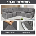 thumbnail image 4 of Eurhowing 5 Seat Recliner Sofa Cover, Soft Velvet Stretchable L-Shaped Sectional Couch Slipcovers, Corner Reclining Sofa Covers Furniture Protector, Grey, 4 of 13