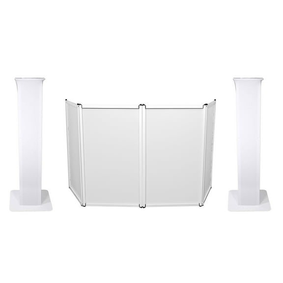 (2) Rockville RTP82W 8 ft Adjustable Totem Style DJ Speaker Stands Facade Booth