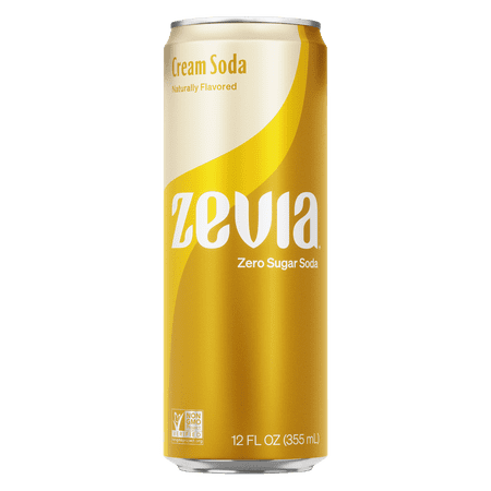 Zevia Zero Sugar, 0 Calorie Sleek Soda Can, Cream Soda 12 fl oz