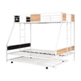 thumbnail image 4 of Metal Twin Over Full Bunk Beds with Trundle Bed,Twin Bunk Beds for Kids Adults Teens,Heavy-duty Metal Bunk Bed for Three with Safety Guard Rail and Ladders,Space-Saving Bunk Bed for Boys, Girls, Kids, 4 of 7
