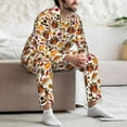 thumbnail image 7 of Uemuo turkey hat Pumpkin Pattern 2-Piece Loungewear Set - Men’s Soft Sleepwear, Cozy Winter PJs, Comfy Sleep Set-X-Large, 7 of 7