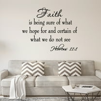 VWAQ Faith is Being Sure of What We Hope for and Certain of What We Do Not See Hebrews 11:1 Bible Quote Wall Decals Scripture Home Decor Stickers Wall Art Sayings