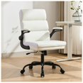 thumbnail image 1 of Silla de oficina amseatec ergonómica ajustable de cuero PU blanco, 1 of 7