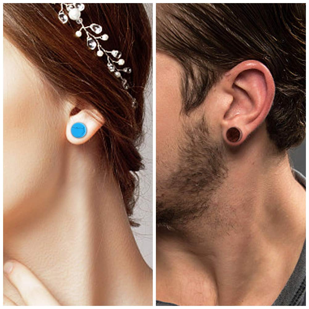 Longbeauty Wood/&Stone Fake Flesh Ear Tunnels Expander Plugs Stretcher 00G-0G in 6//9 Pair Set