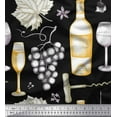 thumbnail image 1 of Soimoi Cotton Jersey Fabric Grapes,Wine Glass & Bottle Print Fabric by the Yard 58 Inch Wide, 1 of 1