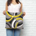 thumbnail image 2 of Yellow Geometric Pillow Covers 24x24 Inch Decorative Throw Pillow Cover, Gray Black Retro Abstract Stripes Lines Sofa Pillowcases Accent Cushion Case Home Decor Bedroom Living Room, 2 of 6