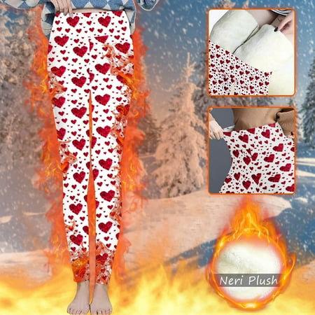 

Christmas Clearance Items LIDYCE Christmas Winter Sherpa Fleece Lined Leggings For Women High Waist Stretchy Thick Cashmere Plush Warm Thermal Pants Elastic Leggings Pants Red XXL